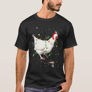 Christmas - Cute Chicken With Christmas Light T-Shirt