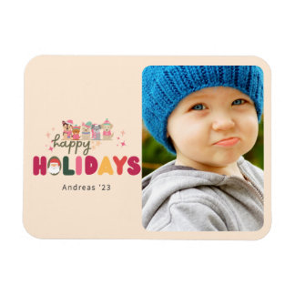 Christmas cute colourful modern holiday  magnet