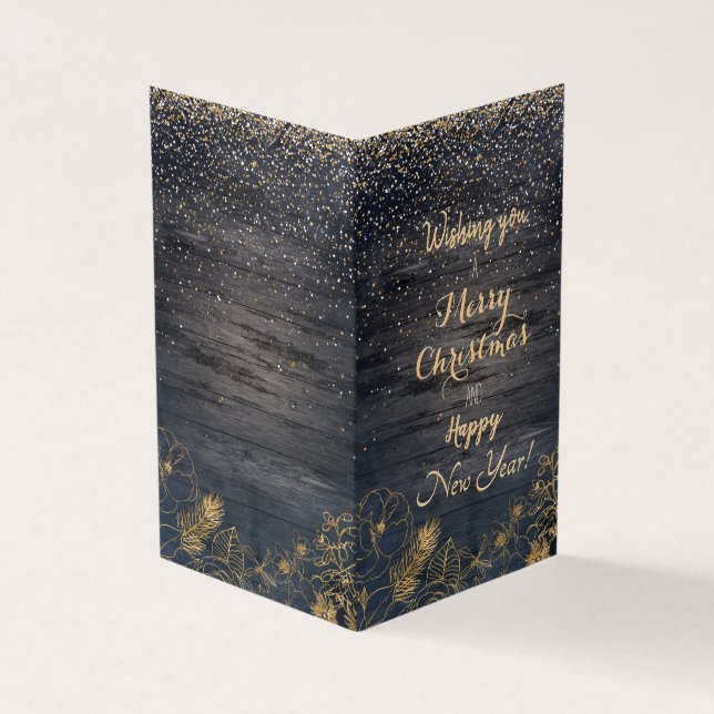 Christmas cute confetti and golden floral design (Outside)