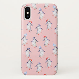 Christmas Cute Dancing Penguins Pattern Case-Mate iPhone Case