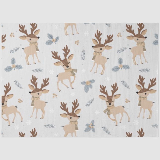 Christmas Cute Deer Series Design 1 Tissue Paper (Front)