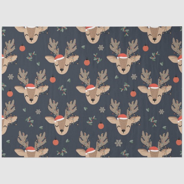 Christmas Cute Deer Series Design 4 Tissue Paper (Front)