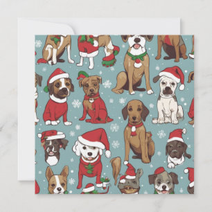 Christmas cute dog pattern