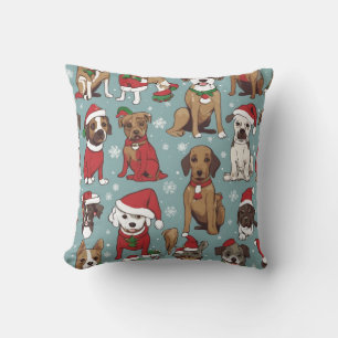 Christmas cute dog pattern throw pillow