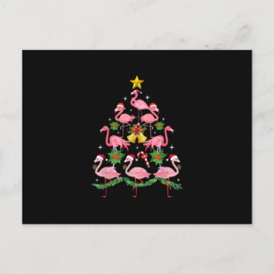 Christmas - Cute Flamingo Christmas Tree Postcard