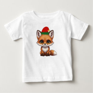 Christmas Cute Fox, Kids Elf Baby T-Shirt
