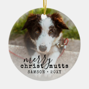 Christmas Cute Funny Pet Dog Photo Ceramic Ornamen Ornament