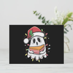 Christmas Cute Ghost Santa Party Xmas Holiday  Card