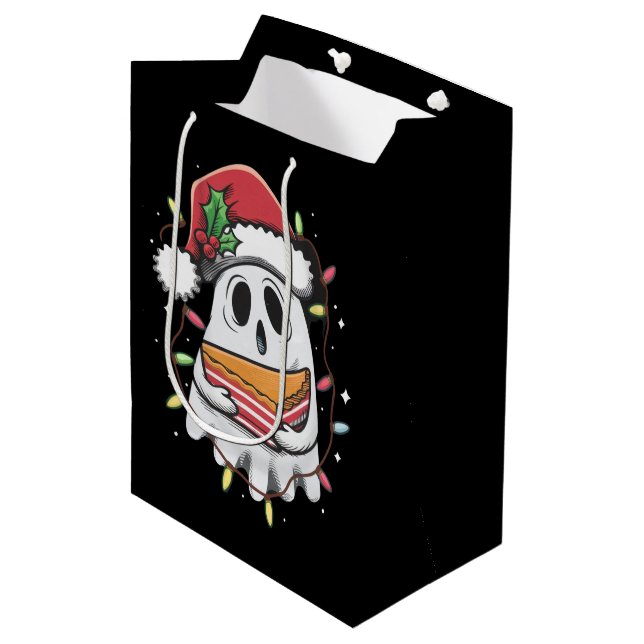 Christmas Cute Ghost Santa Party Xmas Holiday  Medium Gift Bag (Front Angled)