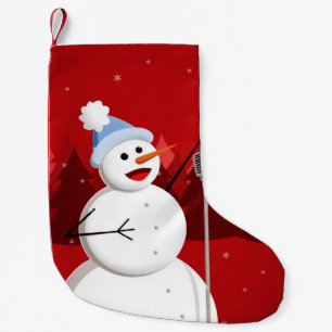 Christmas Cute Happy Singing Snowman Small Christmas Stocking
