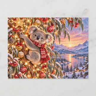 Christmas Cute Koala Magical Winter Wonderland Postcard