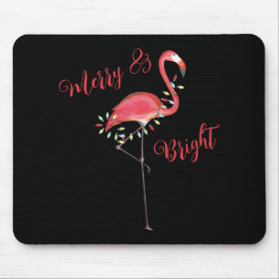 Christmas Cute Nk Flamingo String Lights T Shirt  Mouse Pad
