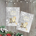Christmas Cute Owl With Branches And Balls Foil Holiday Card<br><div class="desc">Watercolor Hand-painted
Quality Christmas holiday card for you to customize with your special holiday message.</div>