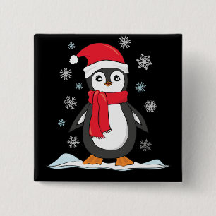 Christmas Cute Penguin 2 Inch Square Button