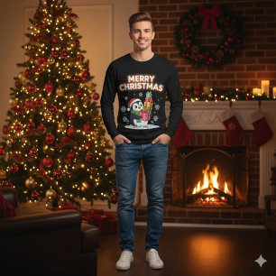 Christmas Cute Penguin Carrying Gifts T-Shirt