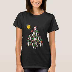 Christmas Cute Penguin Tree Kids V-Neck T-Shirt