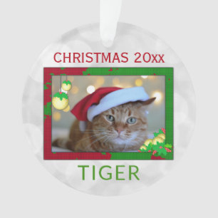Christmas Cute Pet Cat Photo Ornament