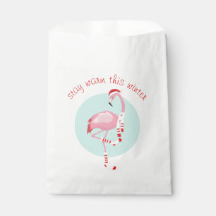 Christmas Cute Pink Flamingo  Favour Bag