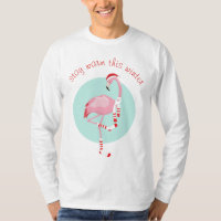 Christmas Cute Pink Flamingo T-Shirt