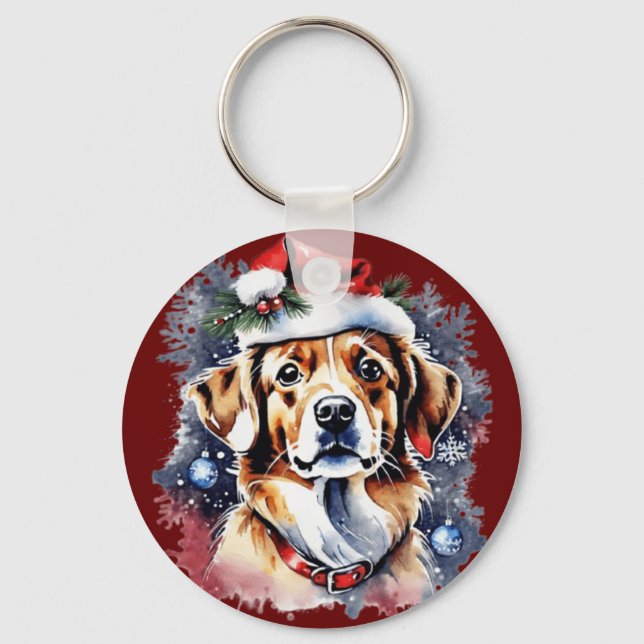 Christmas cute puppy keychain (Front)
