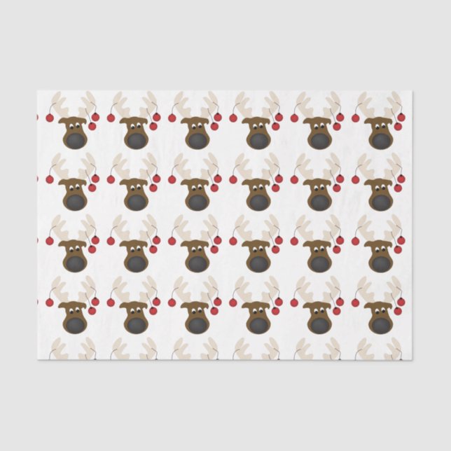 Christmas Cute Reindeer Decoupage Set  Tissue Paper (Front)