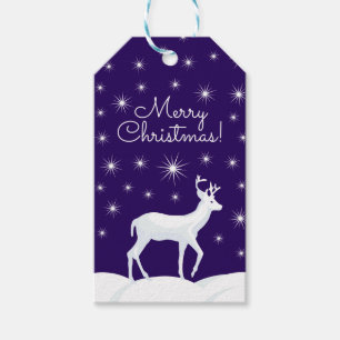 Christmas Cute Reindeer Snow Night Star Sky Gift Tags