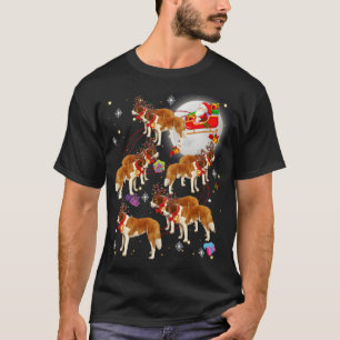 Christmas Cute Santa Claus Riding Saint Bernard Xm T-Shirt