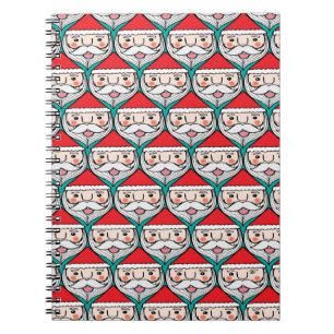 Christmas cute santa claus smile face seamless pat notebook