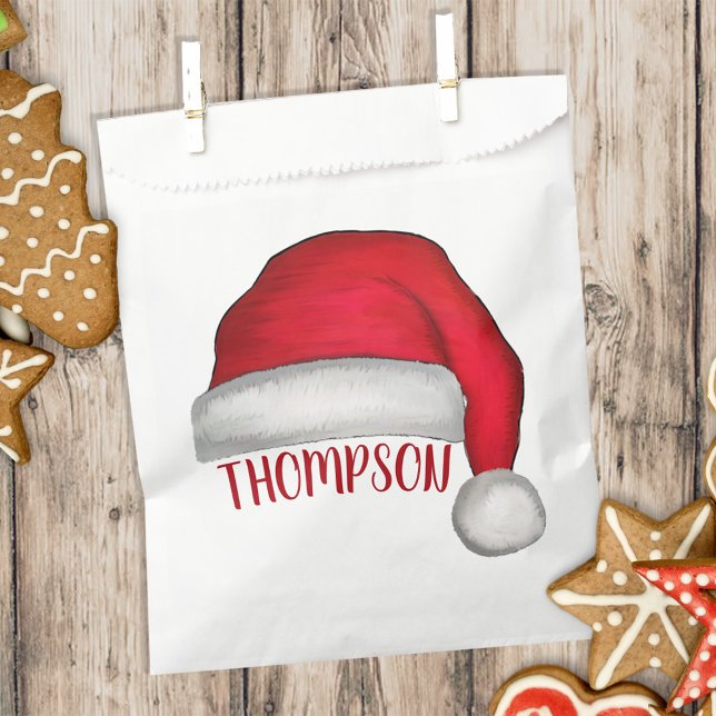 Christmas Cute Simple Minimalist Red Santa Hat Favour Bag (Creator Uploaded)