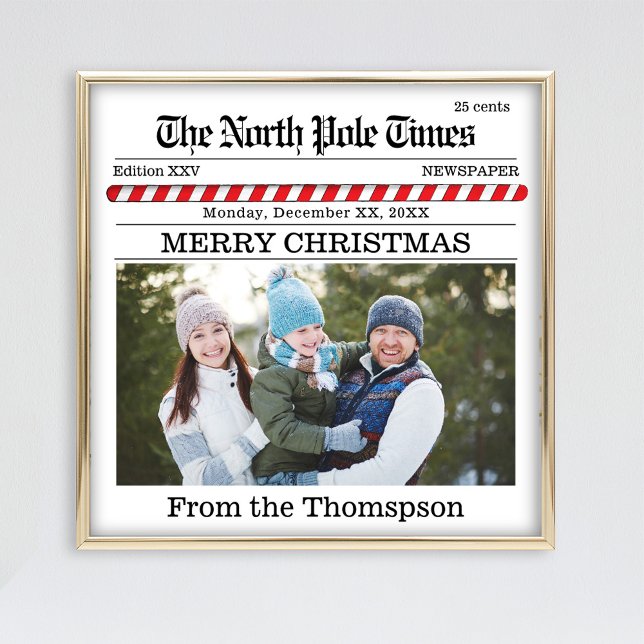 Christmas Cute Simple Newspaper Print Typography (Cute simple whimsical newspaper print typography design.)