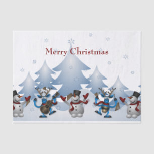 Christmas Cute Snowman and Reindeer Band Tissue Paper