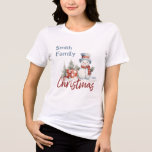 Christmas Cute Snowman Monogrammed Name Family Tri-Blend Shirt<br><div class="desc">Embrace the joy of the holiday season with our Family Christmas Snowman Monogrammed Name Sweatshirt! Designed to bring families together, these adorable sweatshirts feature a cute snowman surrounded by festive holiday gifts, perfect for capturing the spirit of Christmas. Personalize each sweatshirt with your family member’s name to create a unique...</div>