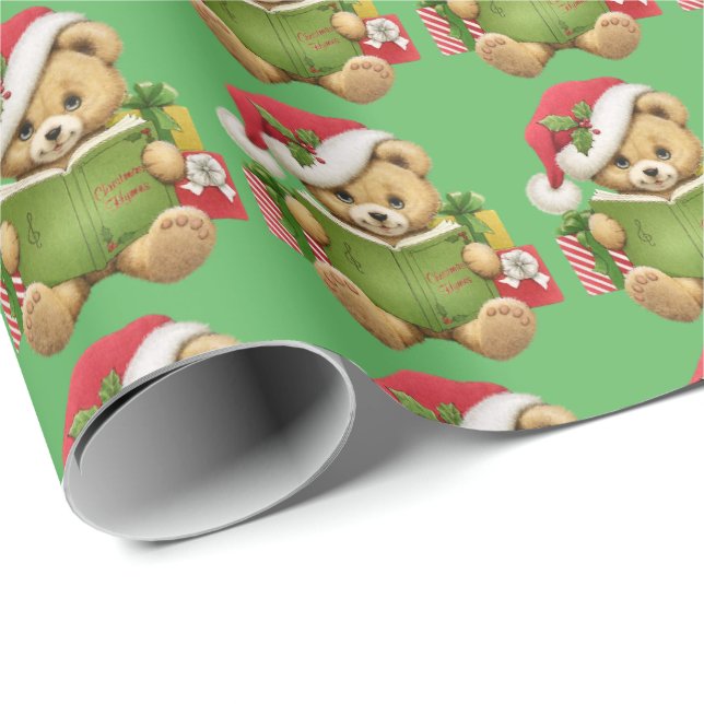 Christmas Cute Teddy Bear Wrapping Paper (Roll Corner)