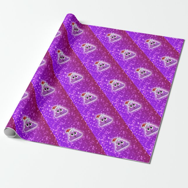 Christmas Cute Unicorn Poop Emoji Glow Wrapping Paper (Unrolled)