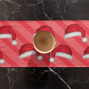 Christmas Cute Whimsical Santa Claus Hat Fun Short Table Runner