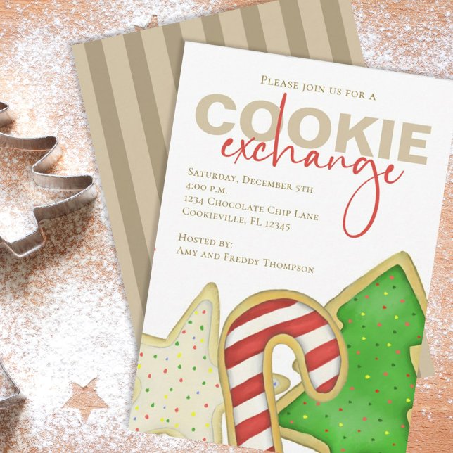Christmas Cute Whimsical Sweet Cookie Exchange Invitation (Creator Uploaded)