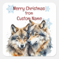 Christmas Cute Wolves Couple Animal Customize 