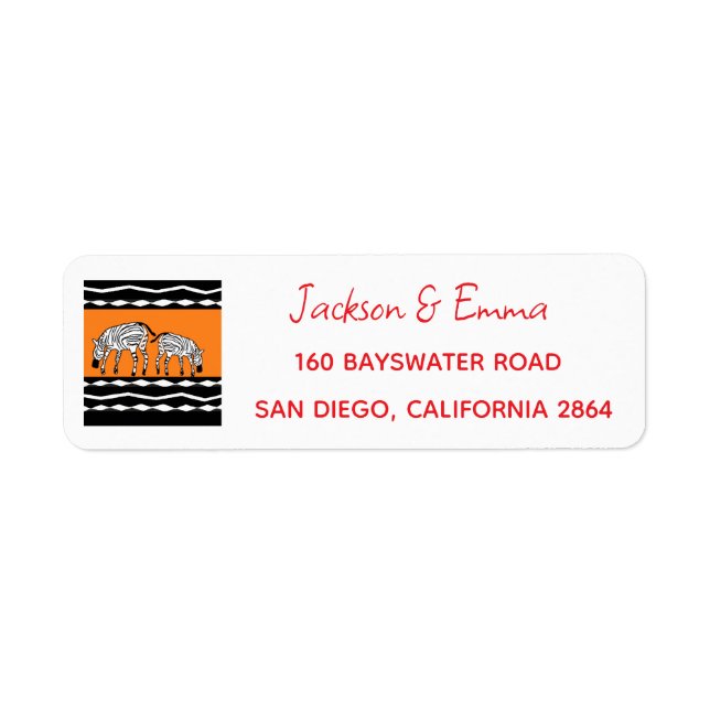 Christmas, Cute Zebras Return Address Label (Front)