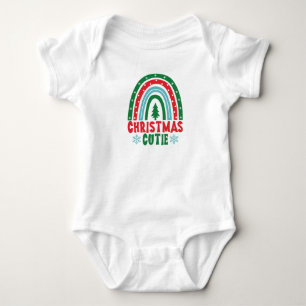 Christmas Cutie Baby Bodysuit Festive Rainbow