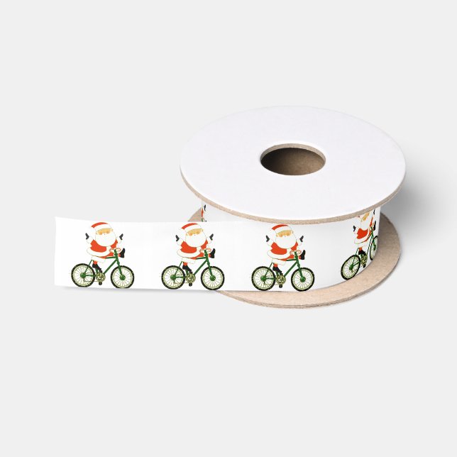 Christmas Cyclist Gift Satin Ribbon (Spool)