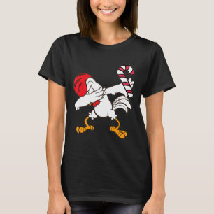 Christmas D4bbing Chicken Rooster Candy Cane Dance T-Shirt