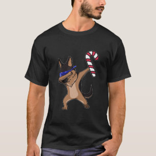 Christmas Dabbing German Shepherd Dog Candy Cane D T-Shirt