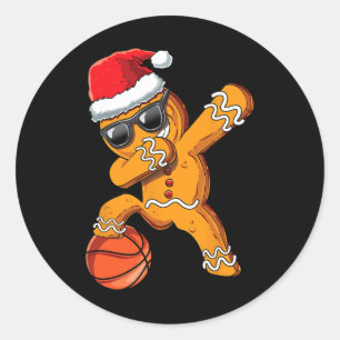 Christmas Dabbing Gingerbread Man Dab Cool Sketll Classic Round Sticker