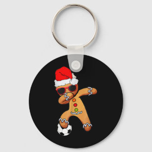 Christmas Dabbing Gingerbread Soccer Funny Xmas Me Keychain