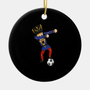 Christmas Dabbing Nutcracker football Soccer For B Ceramic Ornament
