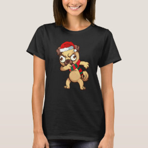 Christmas Dabbing Pug Dog Xmas Pajama Boys Kids T-Shirt