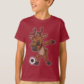 Christmas Dabbing Reindeer Soccer T-Shirt