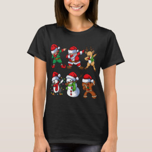 Christmas Dabbing Santa Elf And Friends T-Shirt