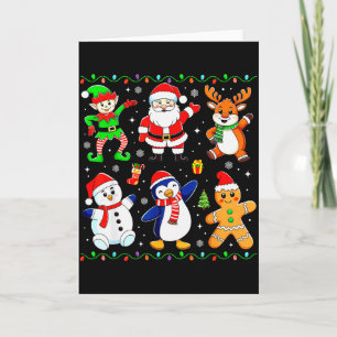 Christmas Dabbing Santa Elf Friends Boys Girls Men Card