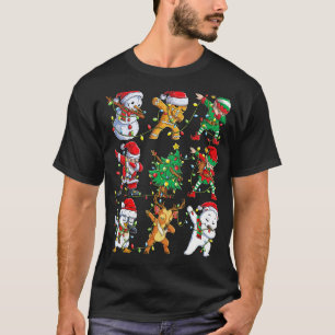 Christmas Dabbing Santa Elf Friends Boys Girls Men T-Shirt